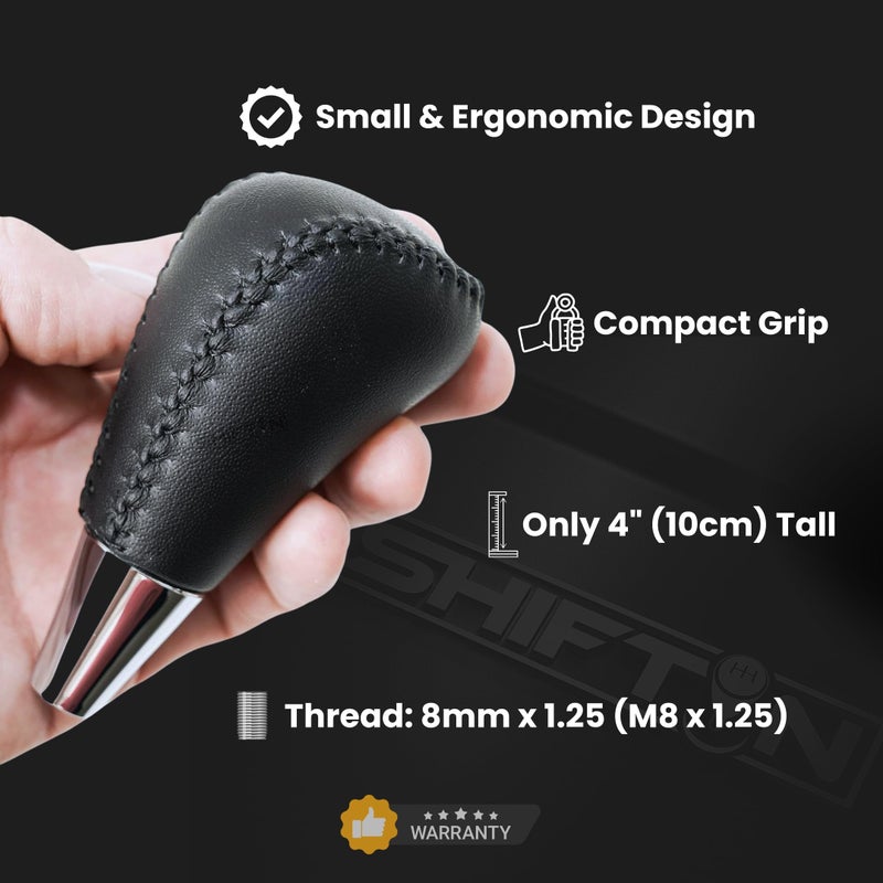 SHIFTIN Leather Wood Gear Shift Knob for Toyota Avalon Yaris 4Runner Land Cruiser Sienna Camry Solara Tacoma and Lexus ES300 ES330 GS300 GS400 GS430 SC300 SC400 (Black Leather) - Image 3